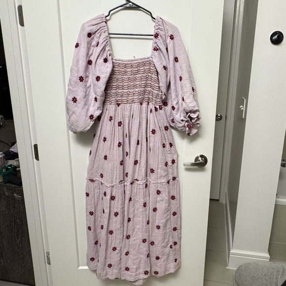 Free People Dahlia Embroidered Maxi Dress in Purple Floral - Size S - Picture 6 of 12